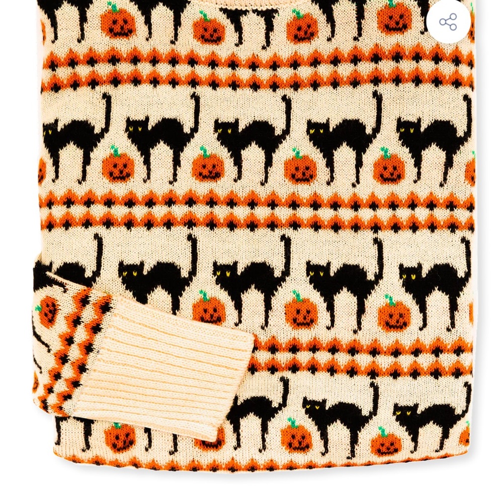 Halloween scaredy Cat and Pumpkin Sweater